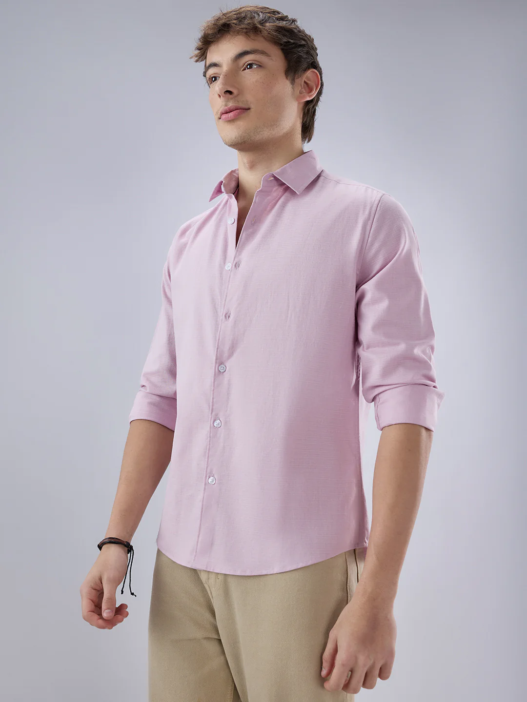 Carnation Pink Textured Everyday Shirt - Image 5