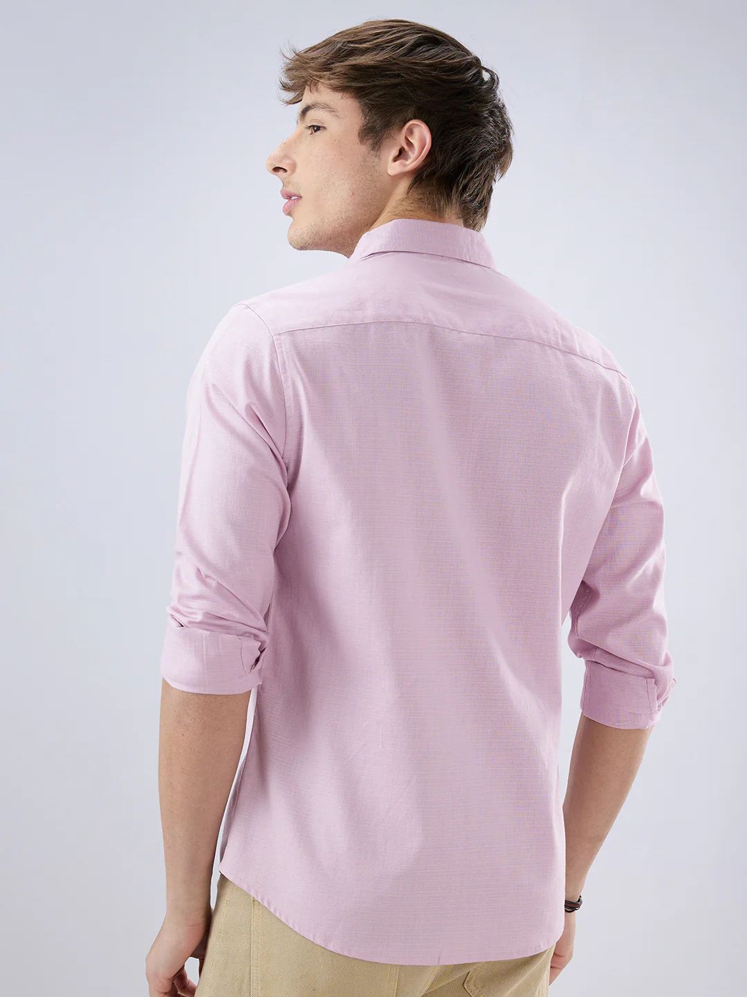 Carnation Pink Textured Everyday Shirt - Image 6
