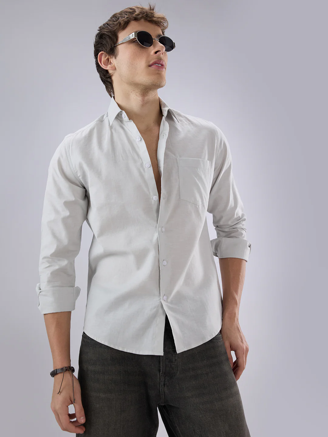 Solid Cloud Grey Shirt - Image 2