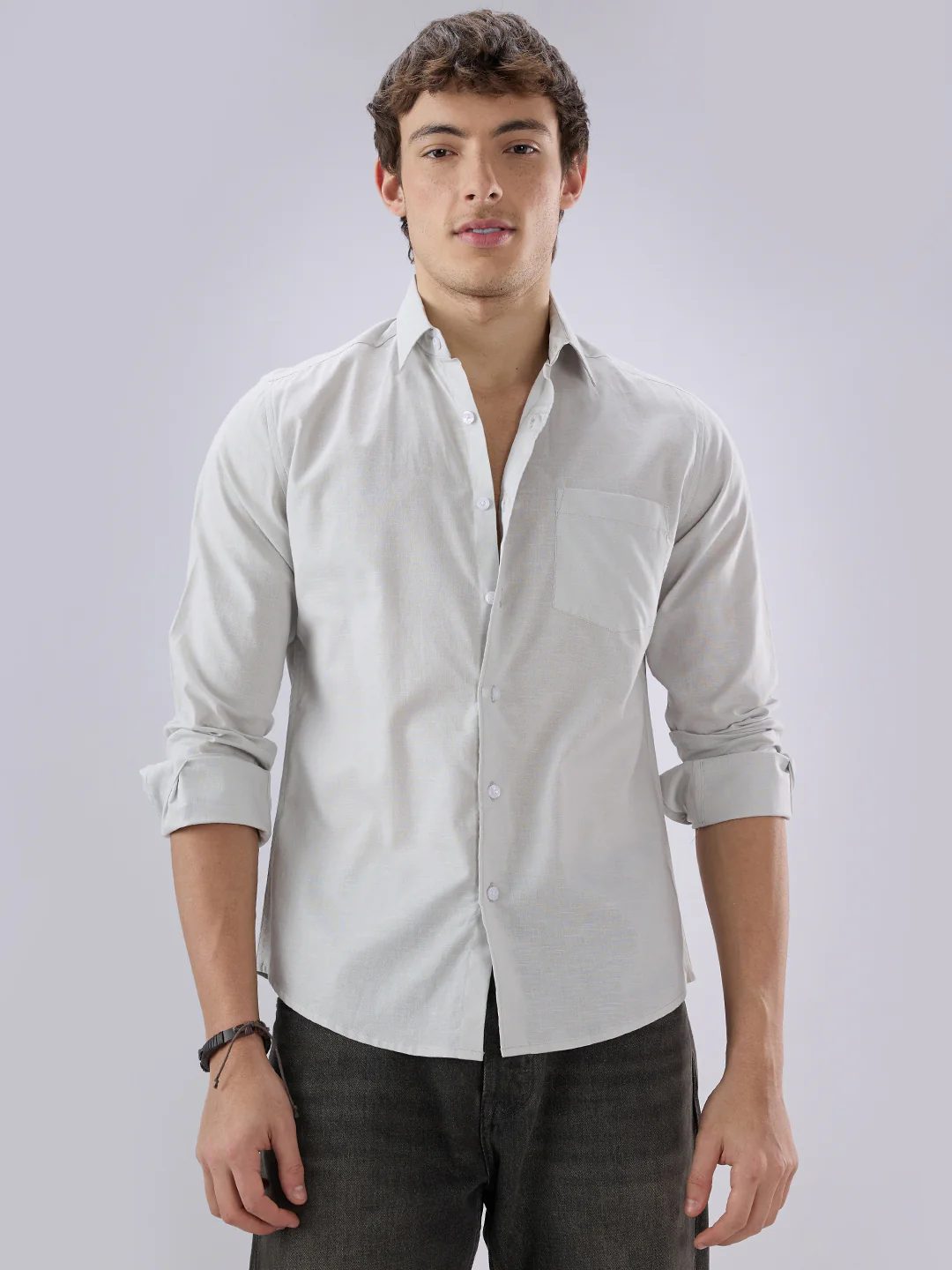 Solid Cloud Grey Shirt - Image 5