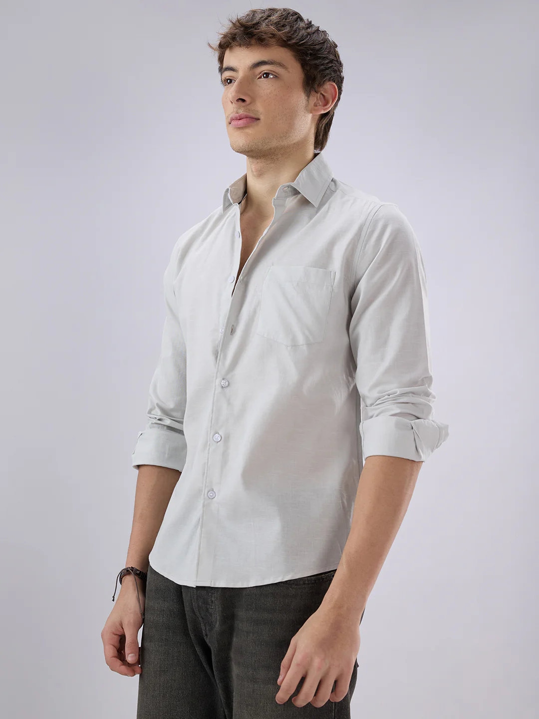 Solid Cloud Grey Shirt - Image 6