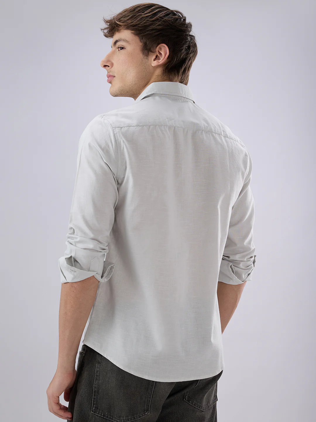 Solid Cloud Grey Shirt - Image 7