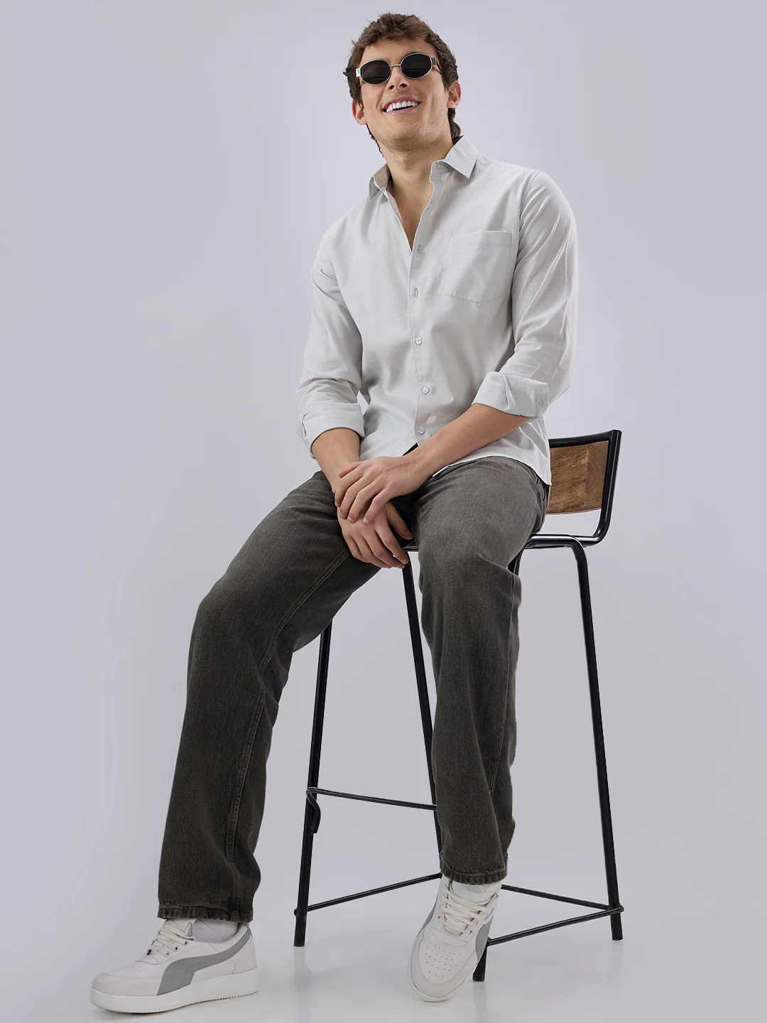Solid Cloud Grey Shirt - Image 8