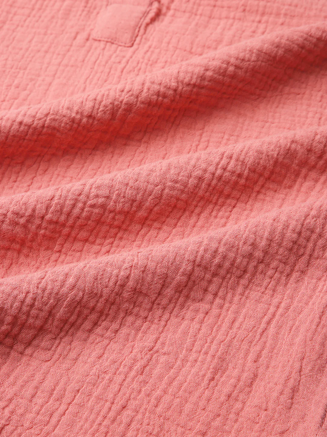Solid Coral Double Cloth Kurta - Image 3
