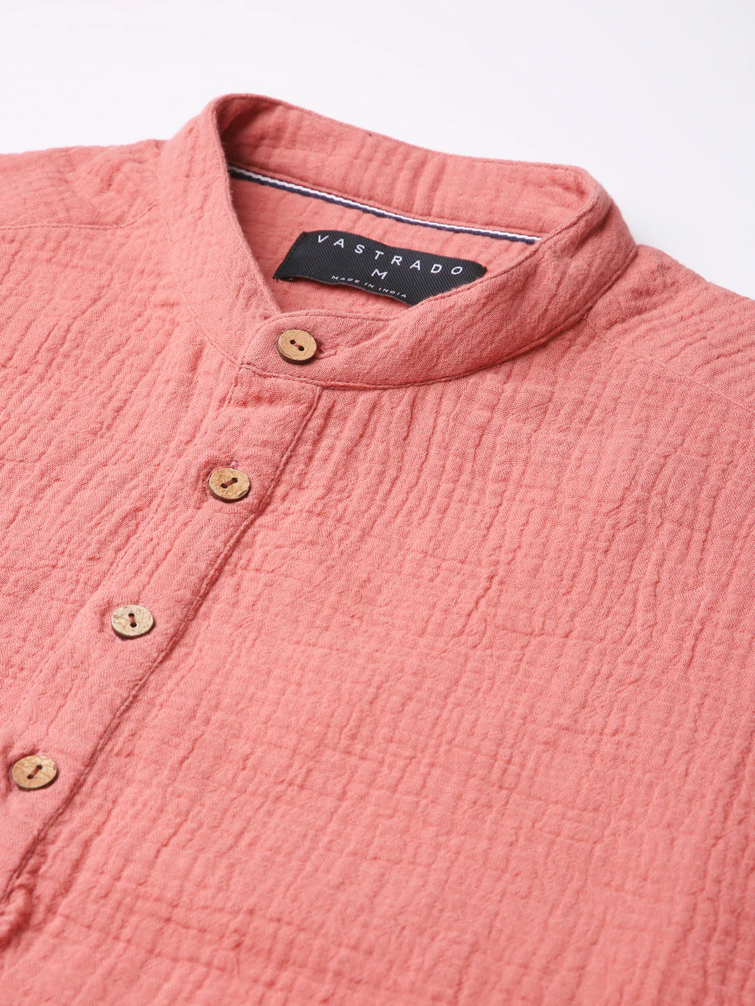 Solid Coral Double Cloth Kurta - Image 9