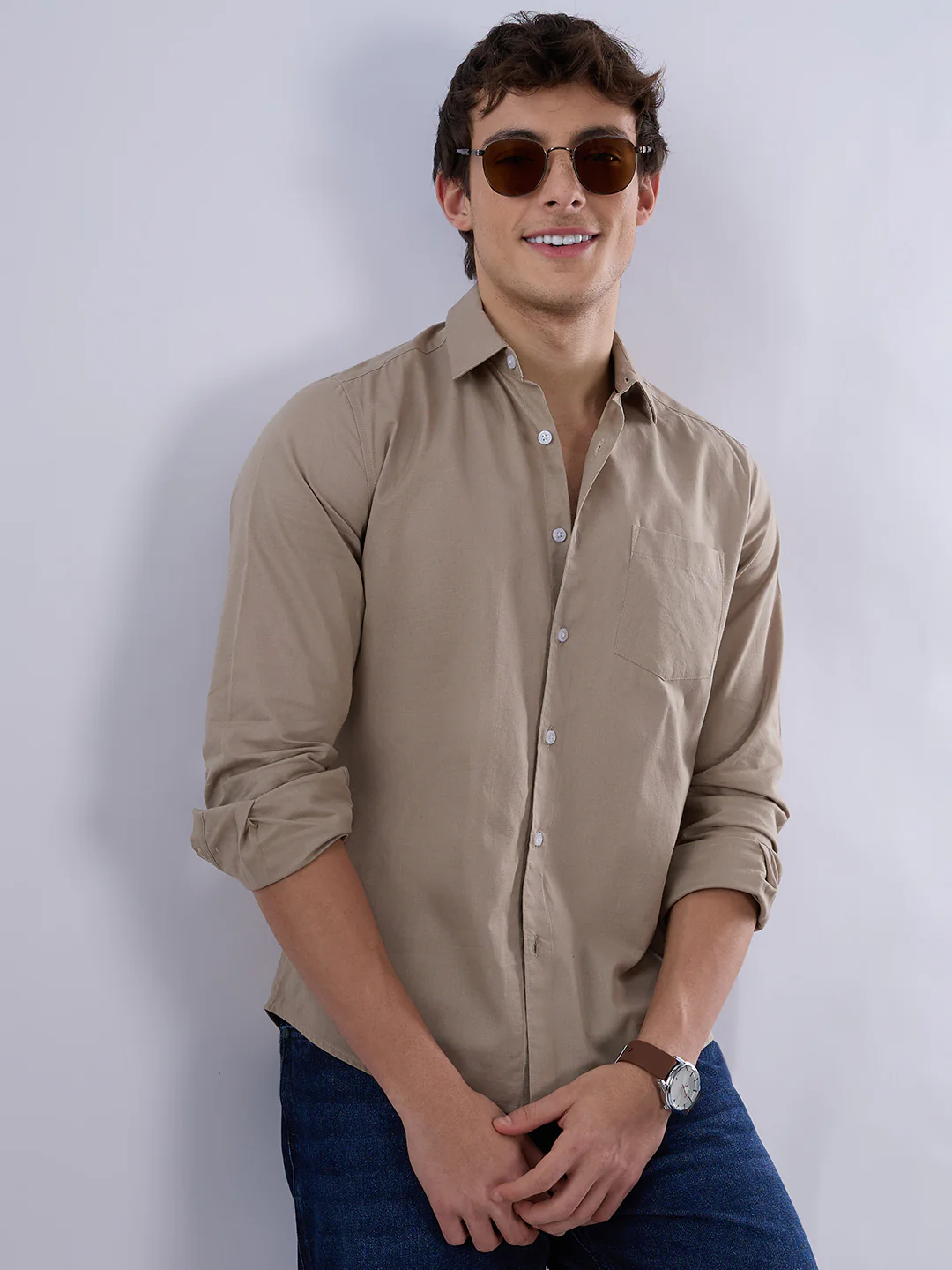 Solid Khaki Everyday Shirt - Image 2