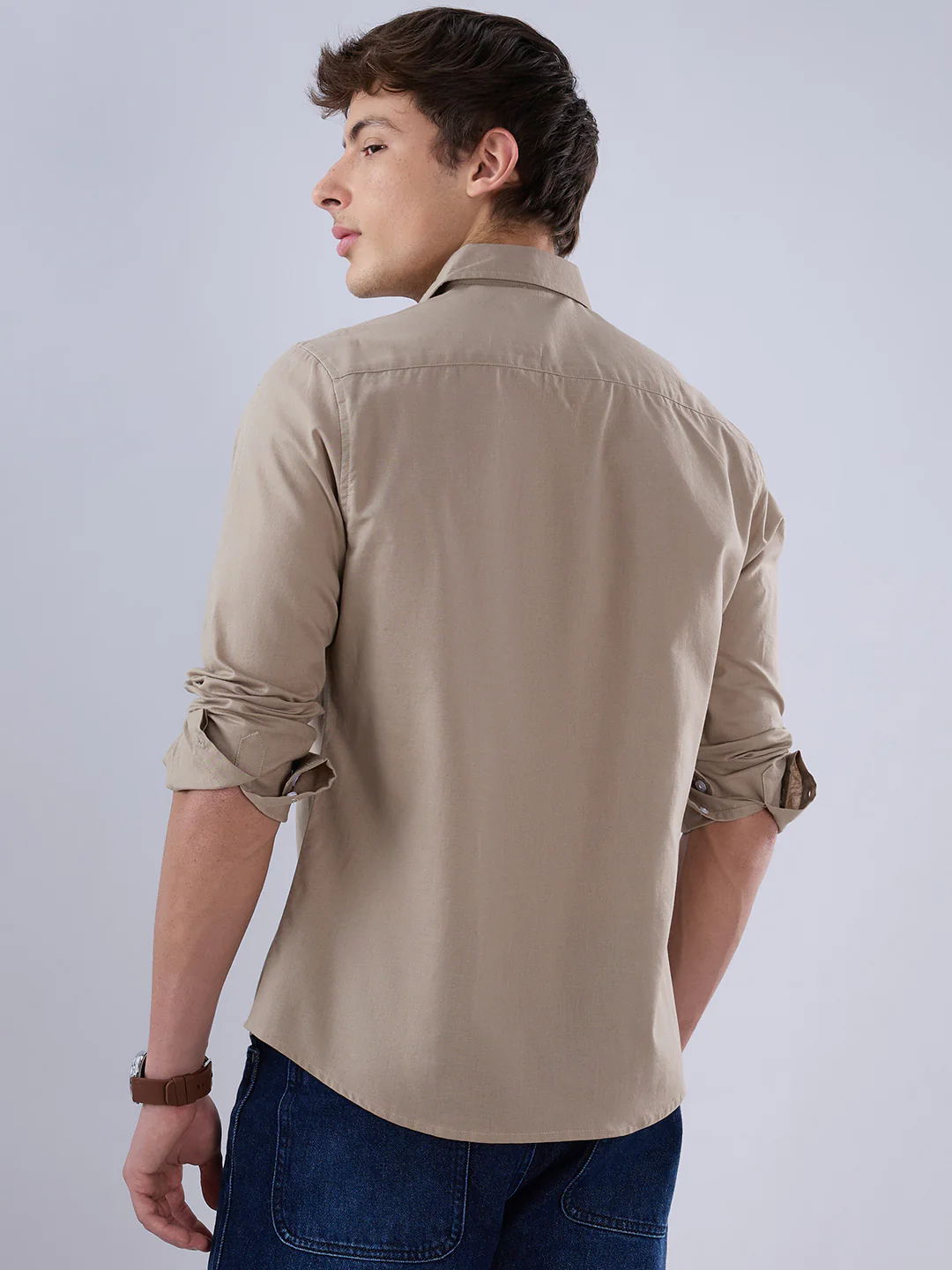 Solid Khaki Everyday Shirt - Image 7