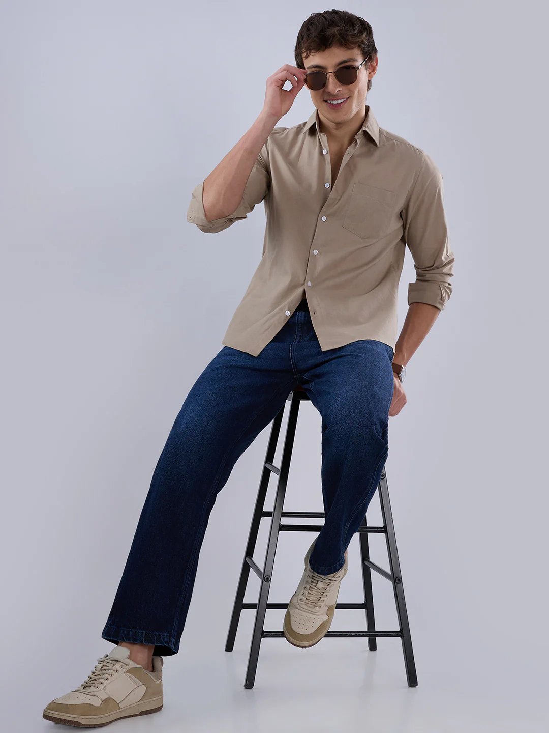Solid Khaki Everyday Shirt - Image 8