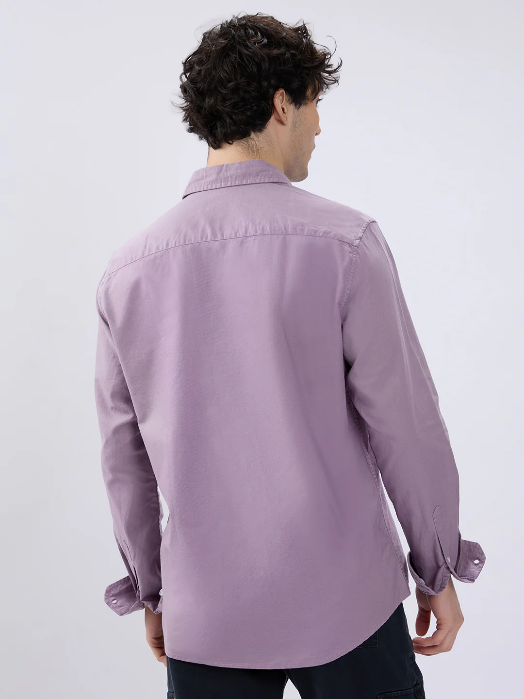 Solid Mauve Mist Classic Oxford Shirt - Image 6