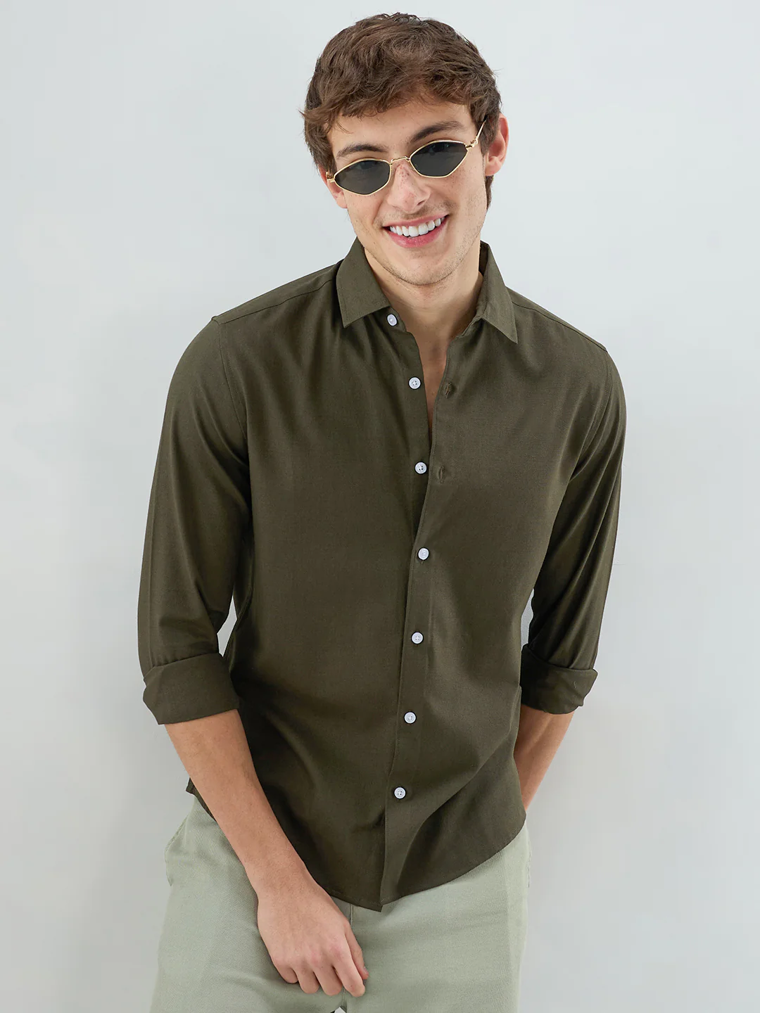 Solid Olive Everyday Shirt - Image 2