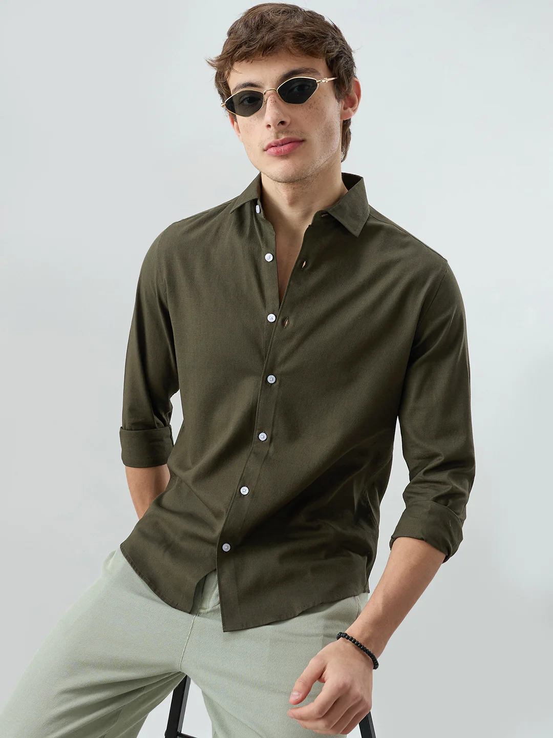 Solid Olive Everyday Shirt - Image 4