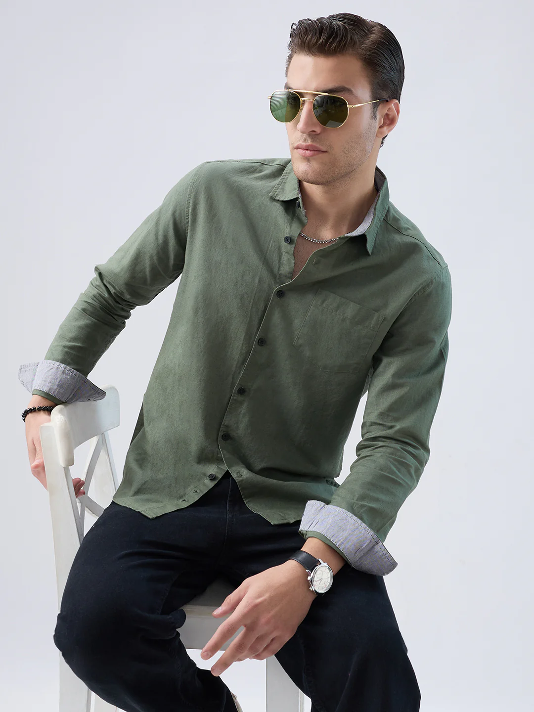 Solid Olive Shirt