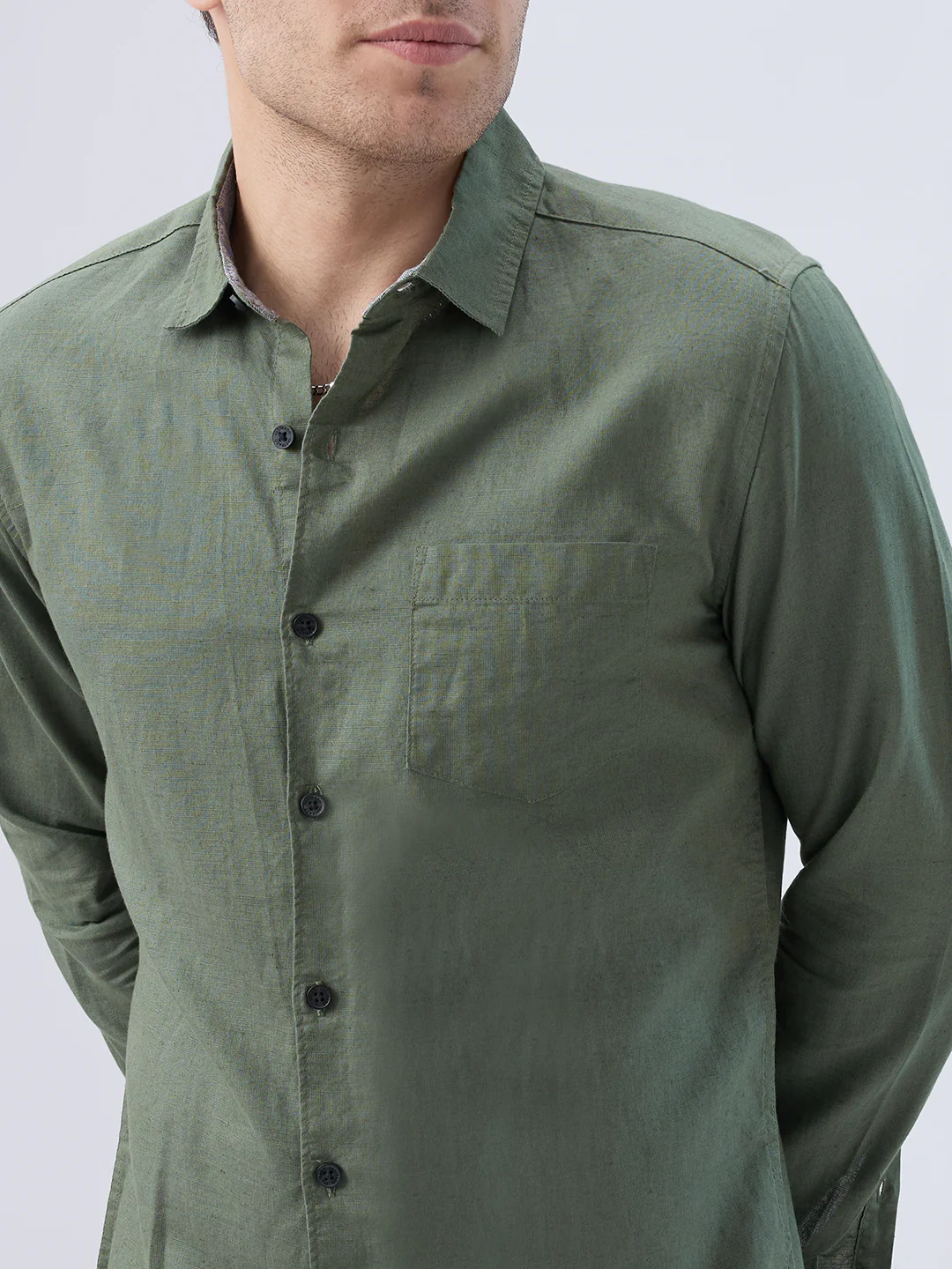 Solid Olive Shirt - Image 3