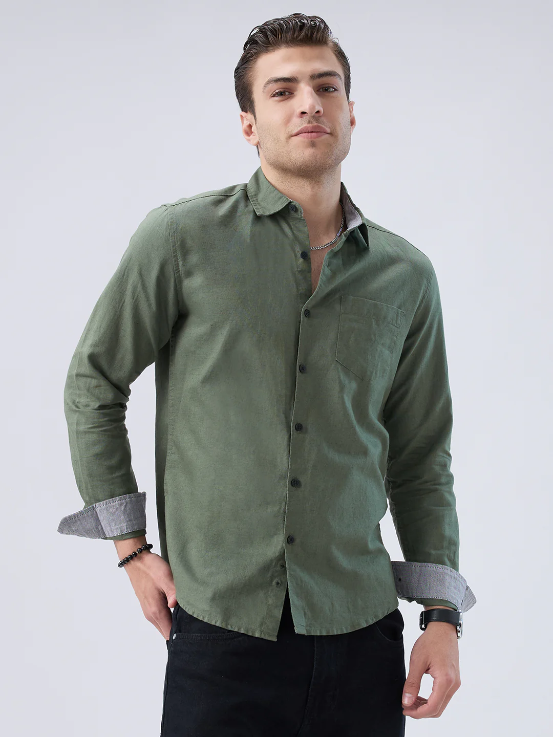 Solid Olive Shirt - Image 4