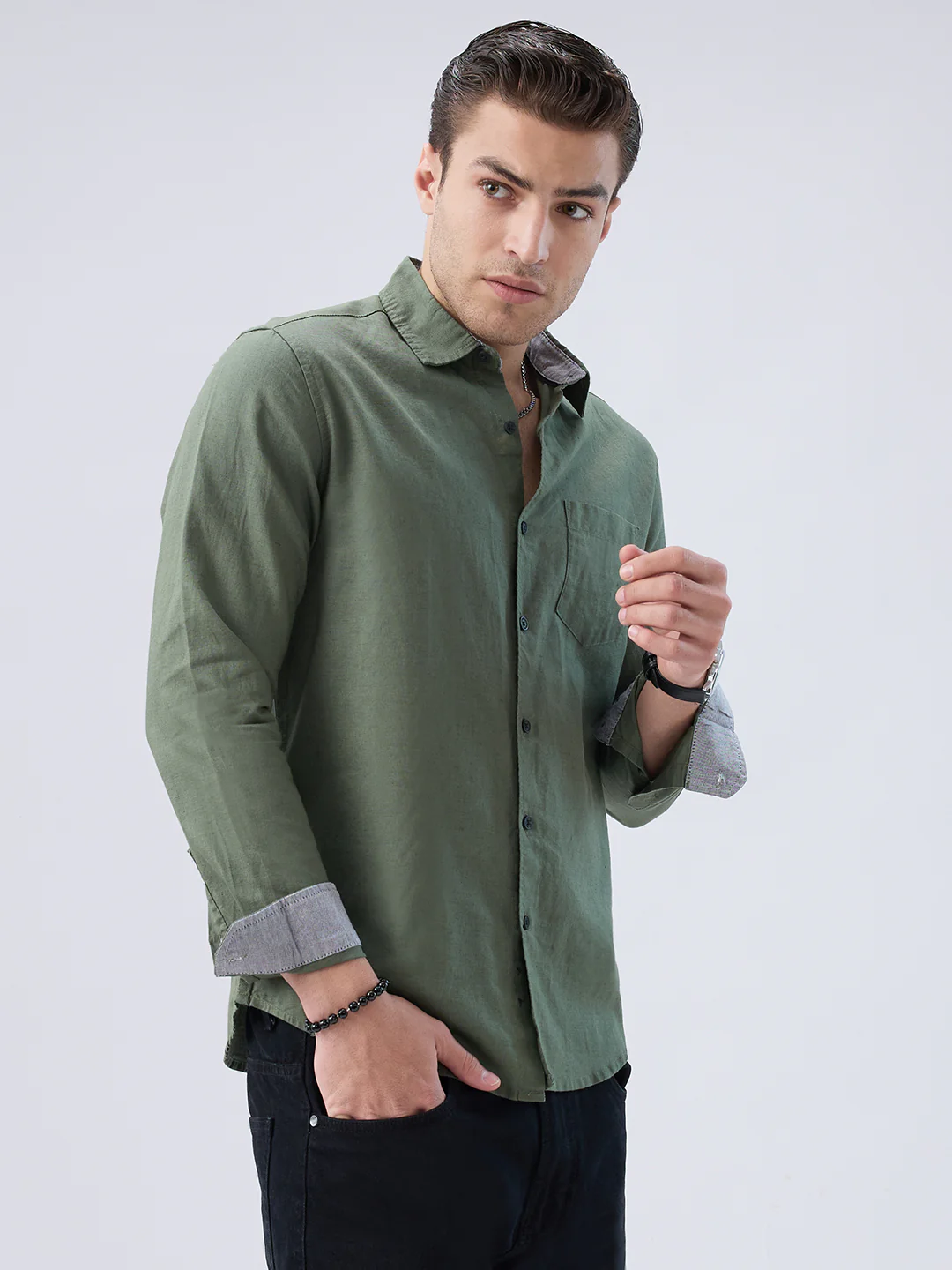 Solid Olive Shirt - Image 5