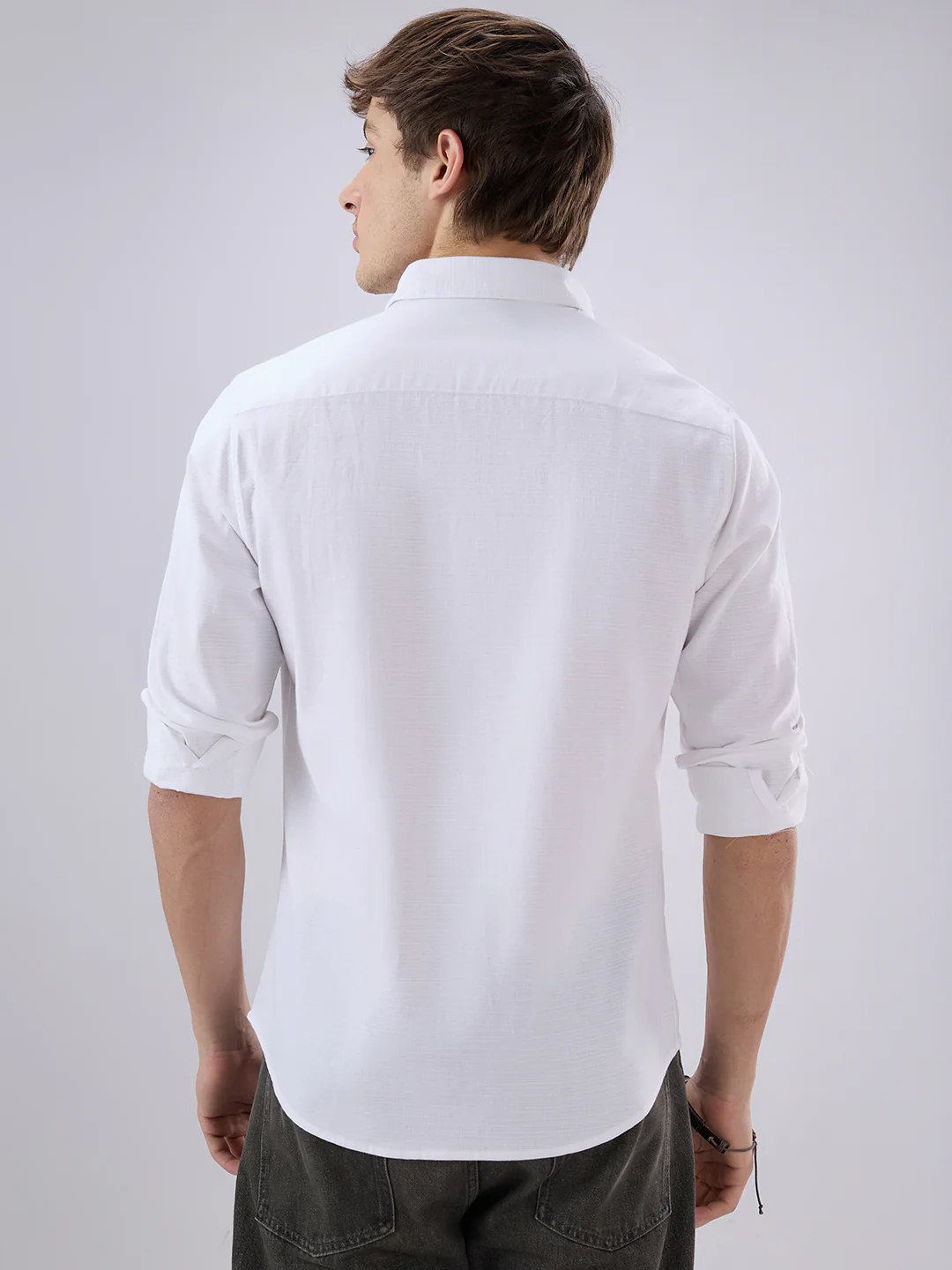 Pearl White Textured Everyday Shirt - Image 7