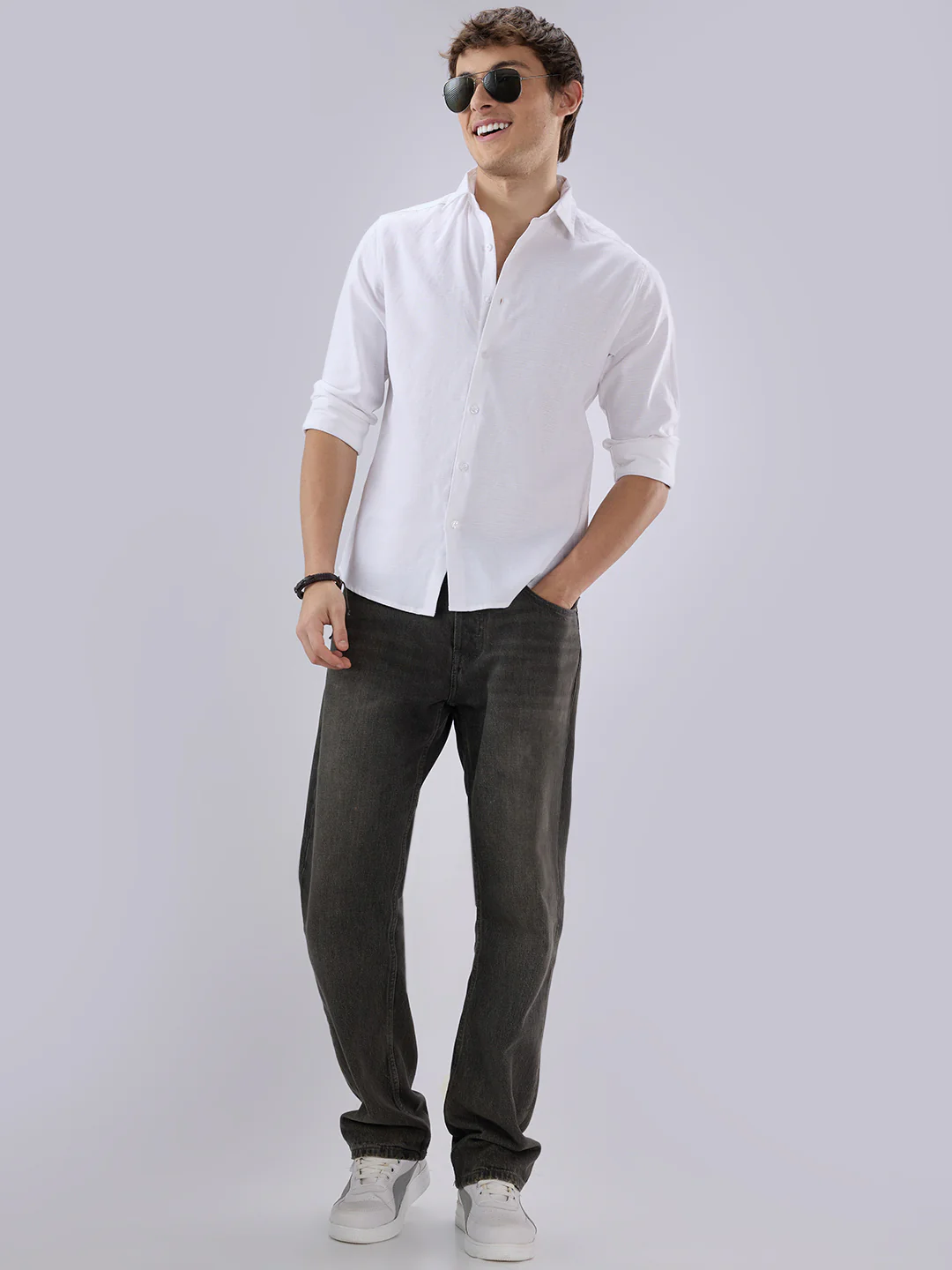 Pearl White Textured Everyday Shirt - Image 8