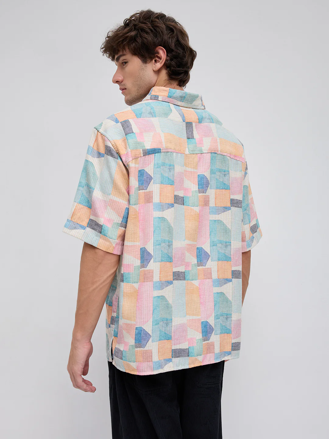 Sorbet Multi Premium Mirage Print Polo Oversized Shirt - Image 7