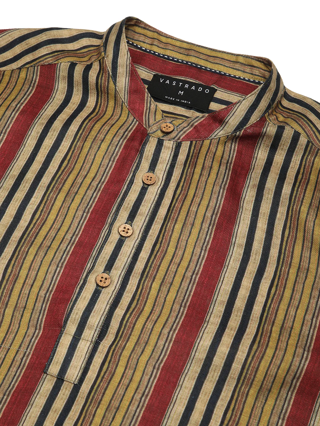 Spiffy Multicolour Roman Stripe Kurta - Image 3