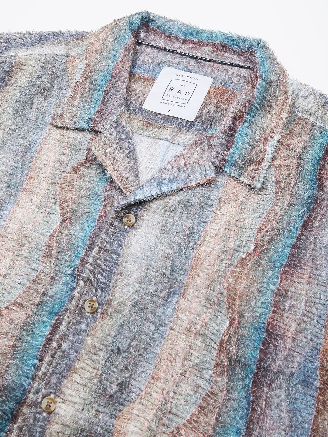 Squashy Multicolour Notch Collar Oversized Shirt - Image 3