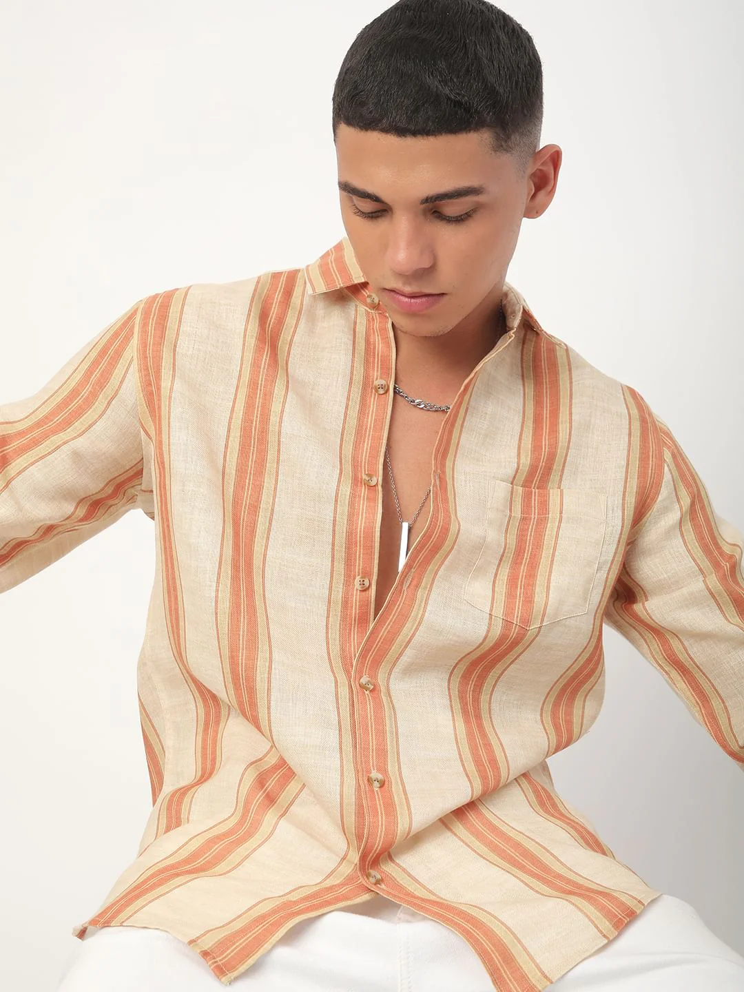 Squashy Orange Striped Shirt - Image 2