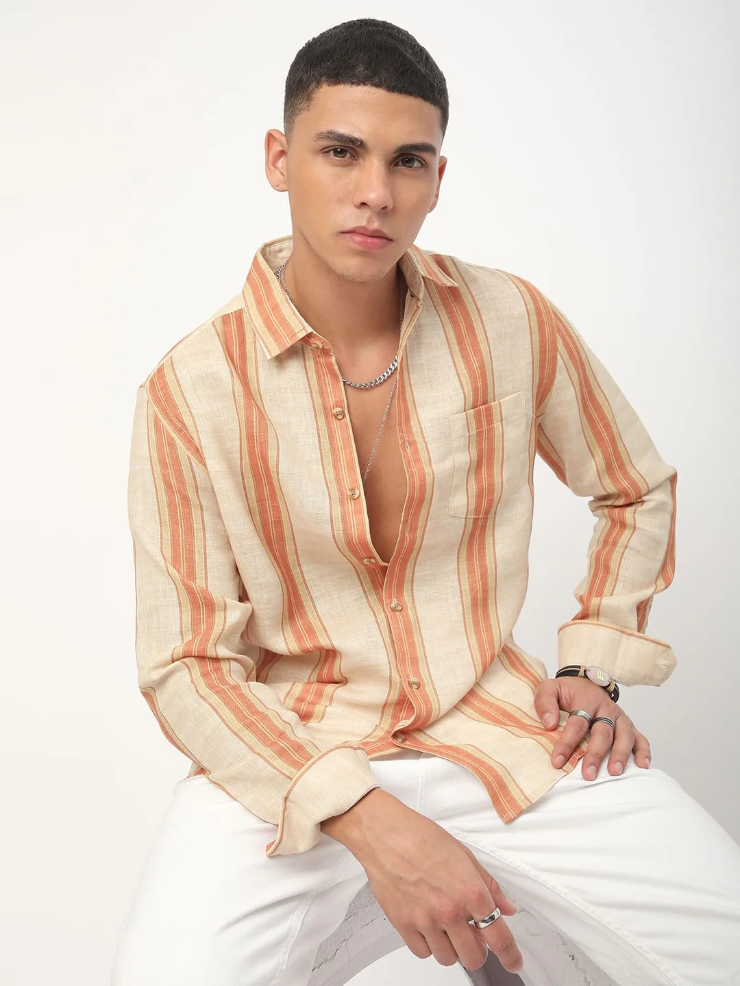 Squashy Orange Striped Shirt - Image 4