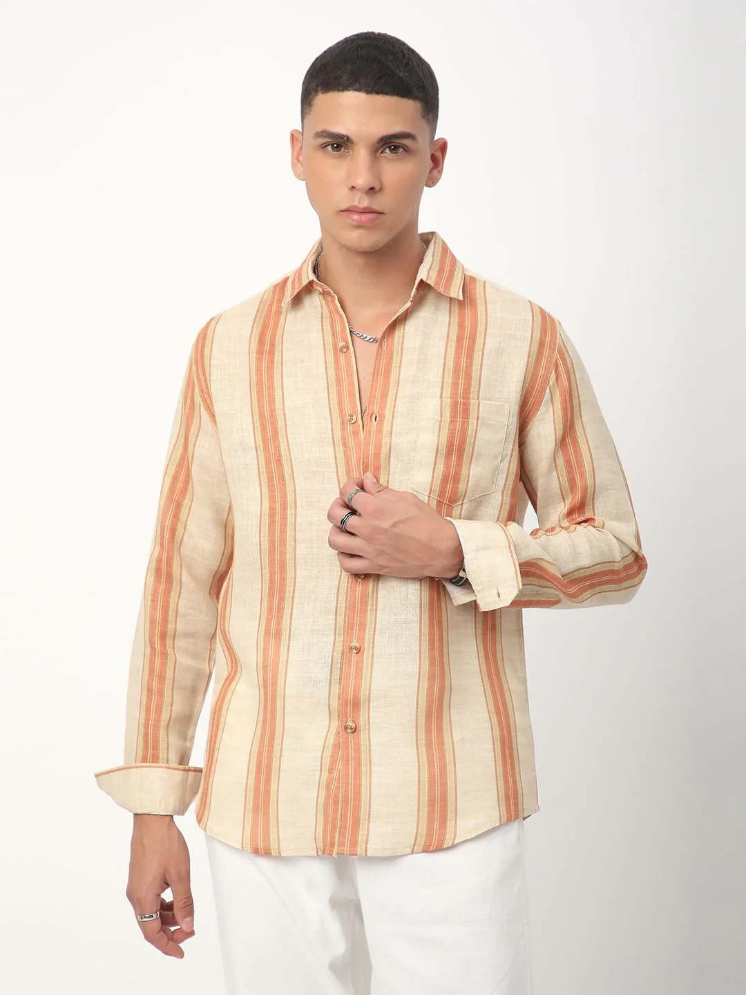 Squashy Orange Striped Shirt - Image 5