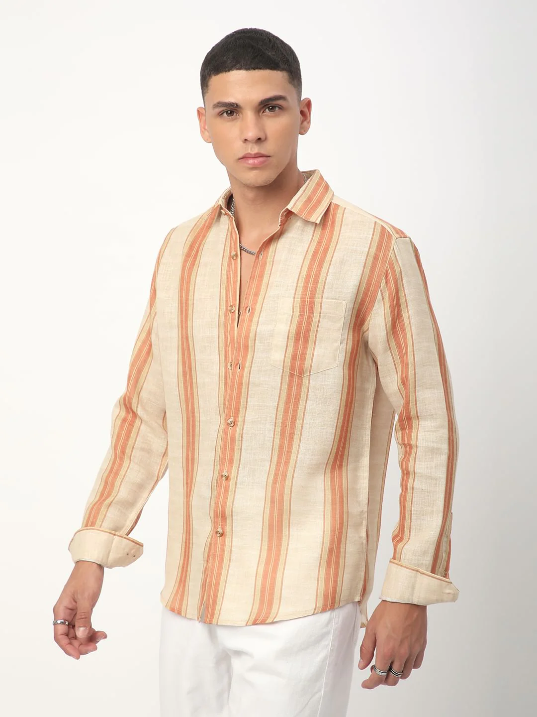 Squashy Orange Striped Shirt - Image 6