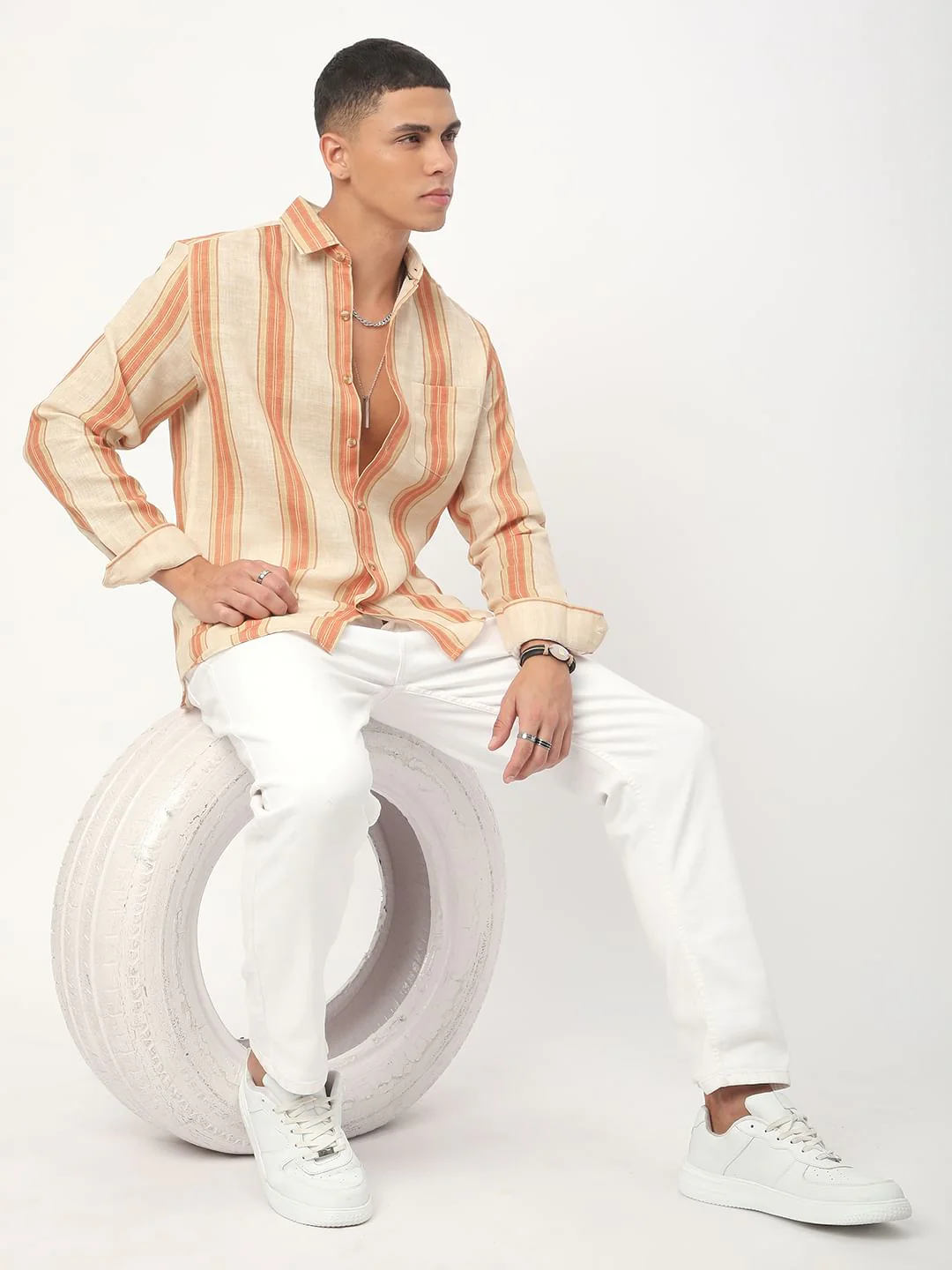 Squashy Orange Striped Shirt - Image 8
