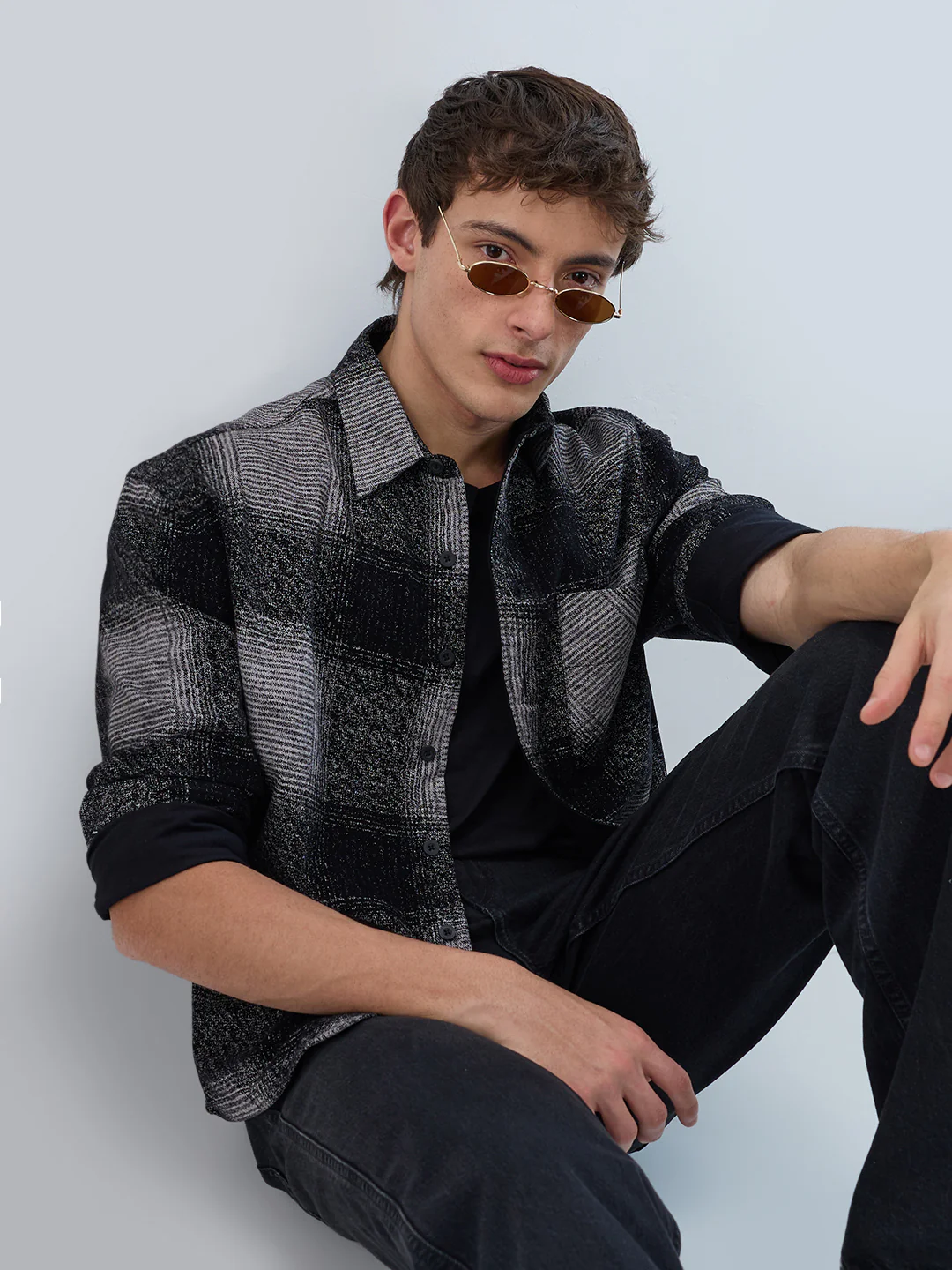 Static Monochrome Corduroy Boxy Fit Crop Overshirt - Image 4