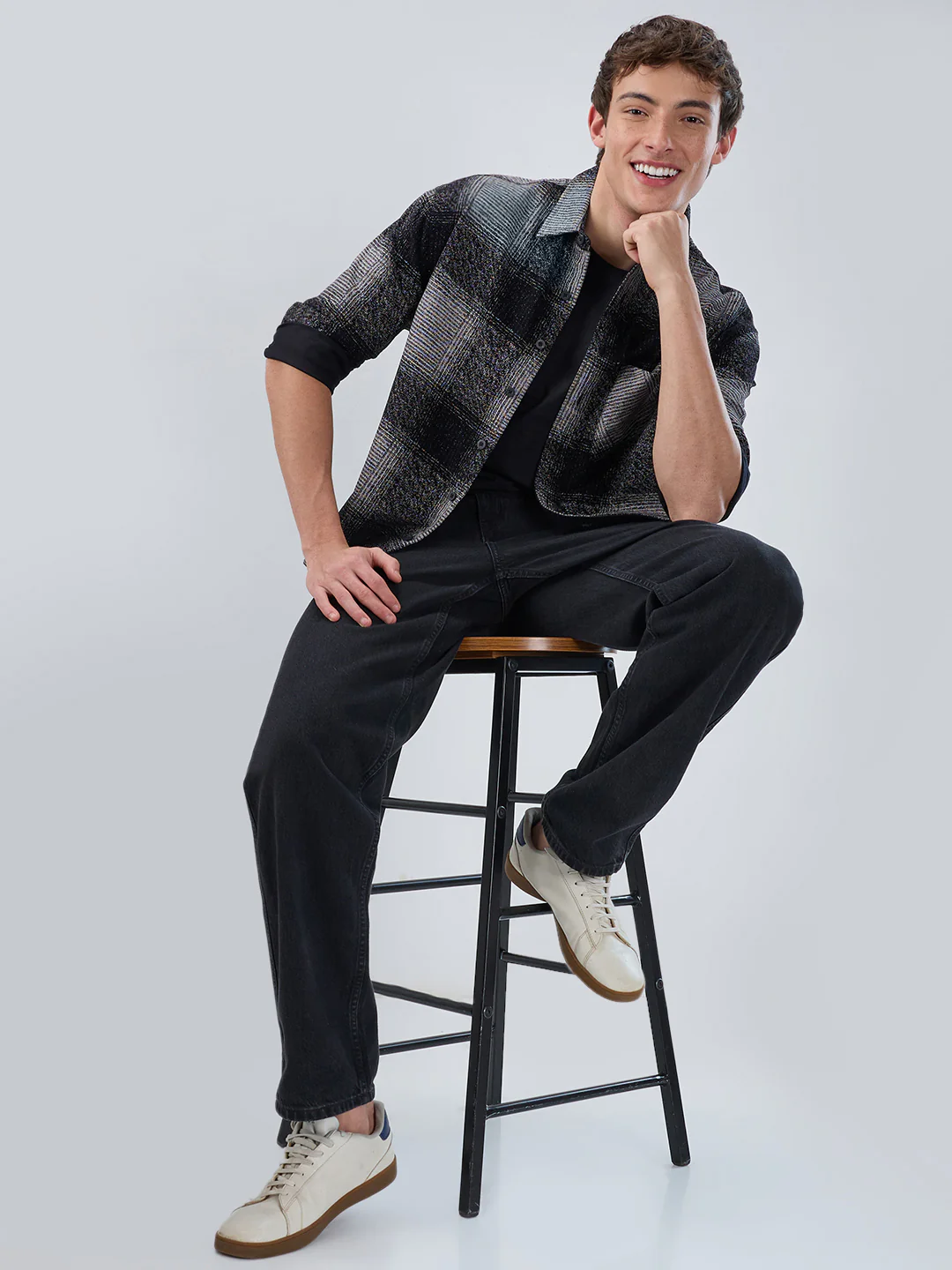 Static Monochrome Corduroy Boxy Fit Crop Overshirt - Image 8