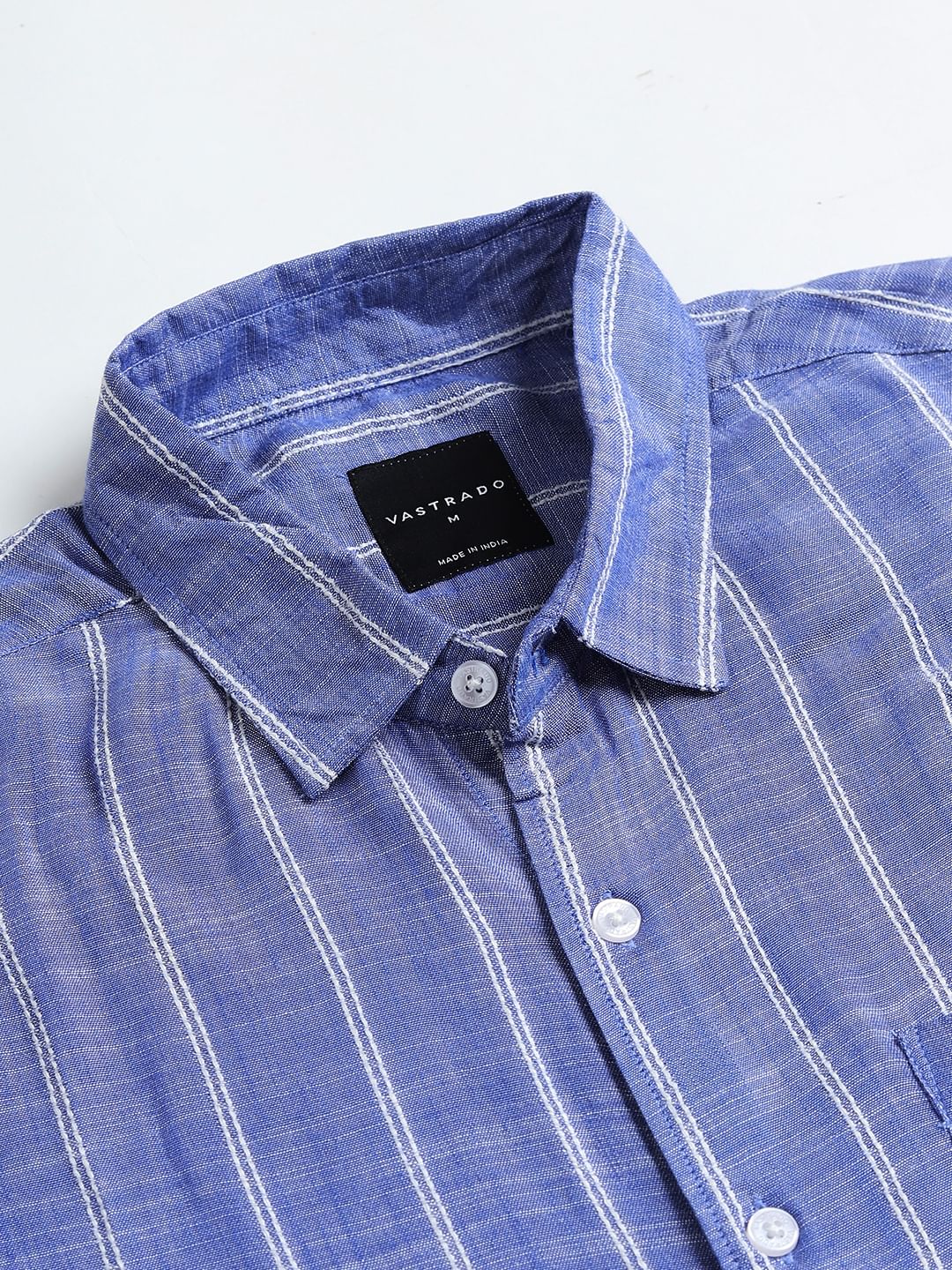 Steel Blue Striped Dobby Shirt - Image 9