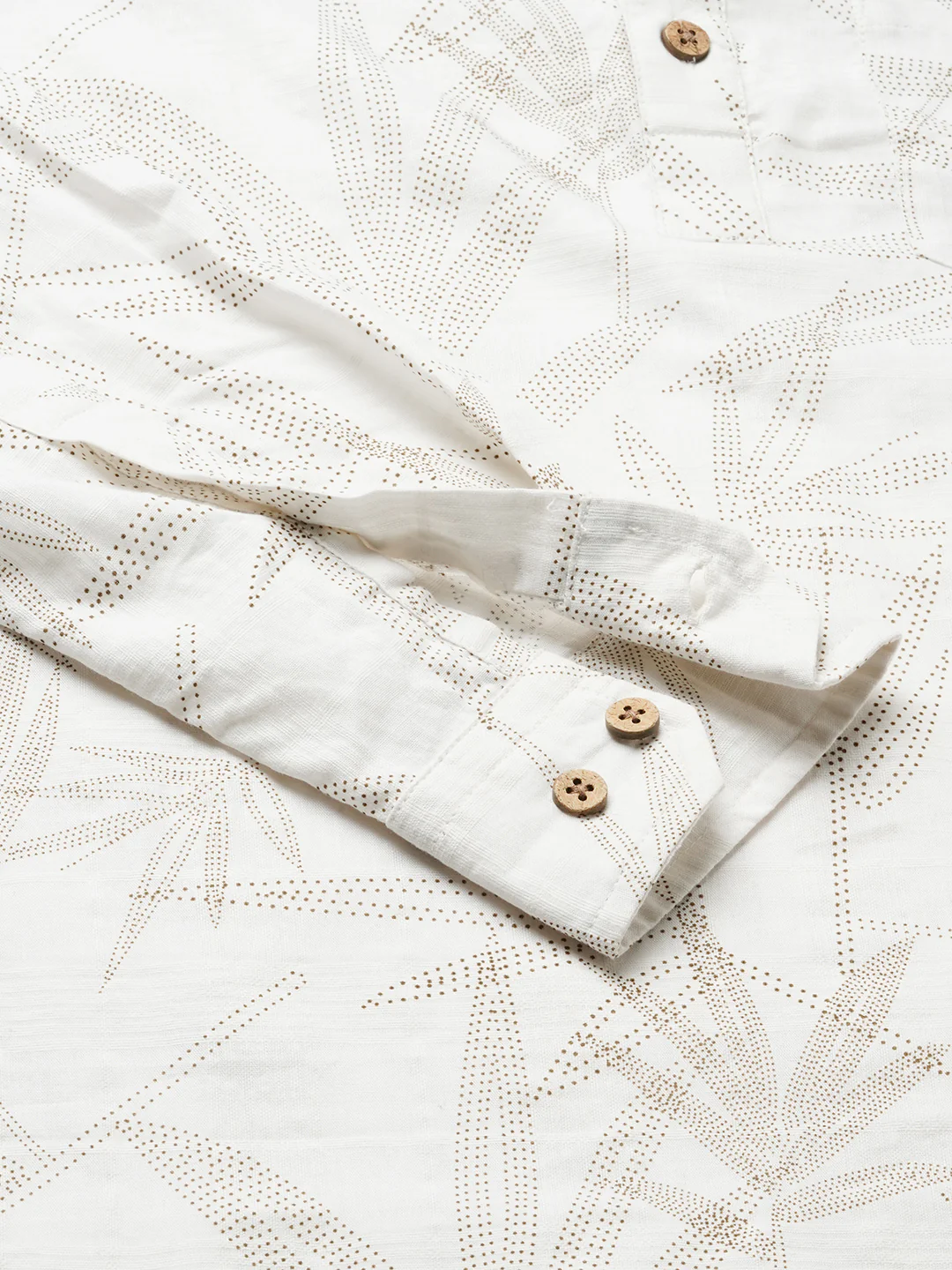 Stippling Artistry Ivory Leaf Printed Kurta - Image 8