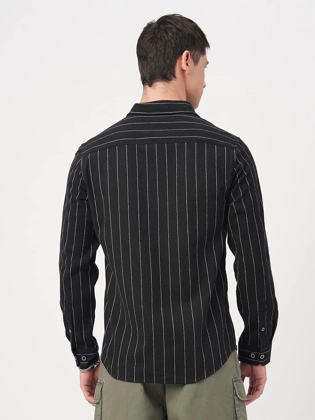 Stripe Elegance Black Shirt - Image 6