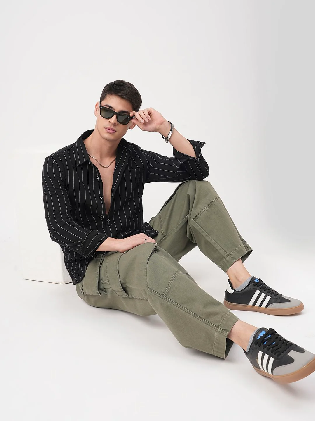 Stripe Elegance Black Shirt - Image 7