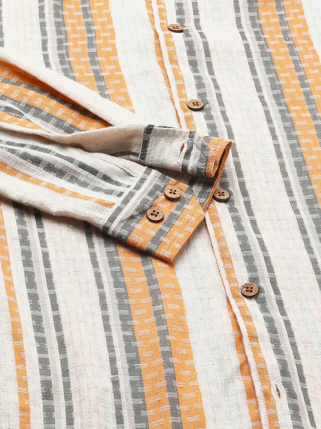 Stylish Multicolor Dobby Striped Shirt - Image 9