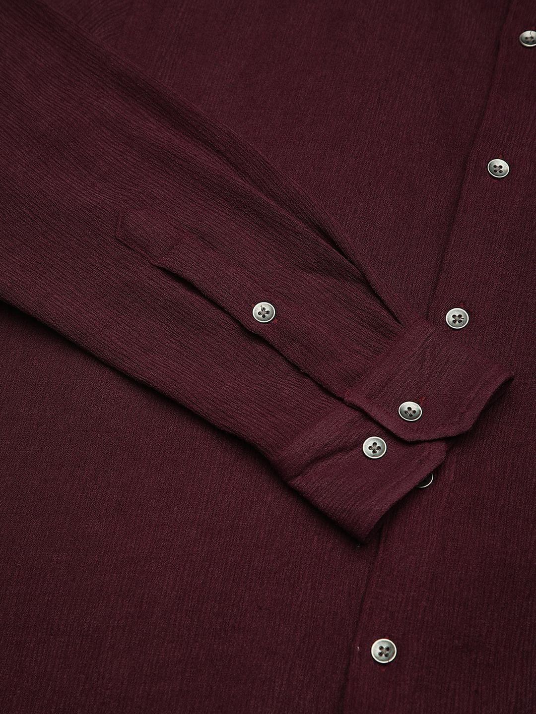 Suave Wine Crepe Shirt - Image 3