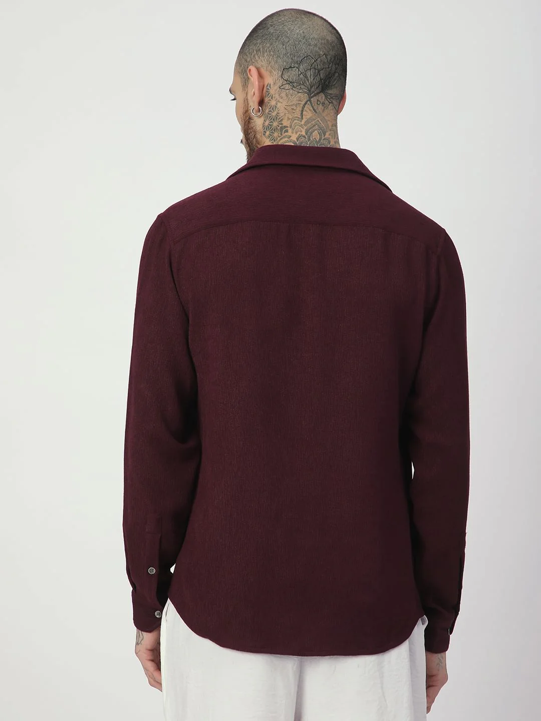 Suave Wine Crepe Shirt - Image 7