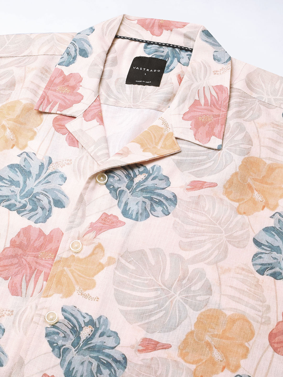 Sublime Artistic Floral Cream Oversized Shirt - Image 3