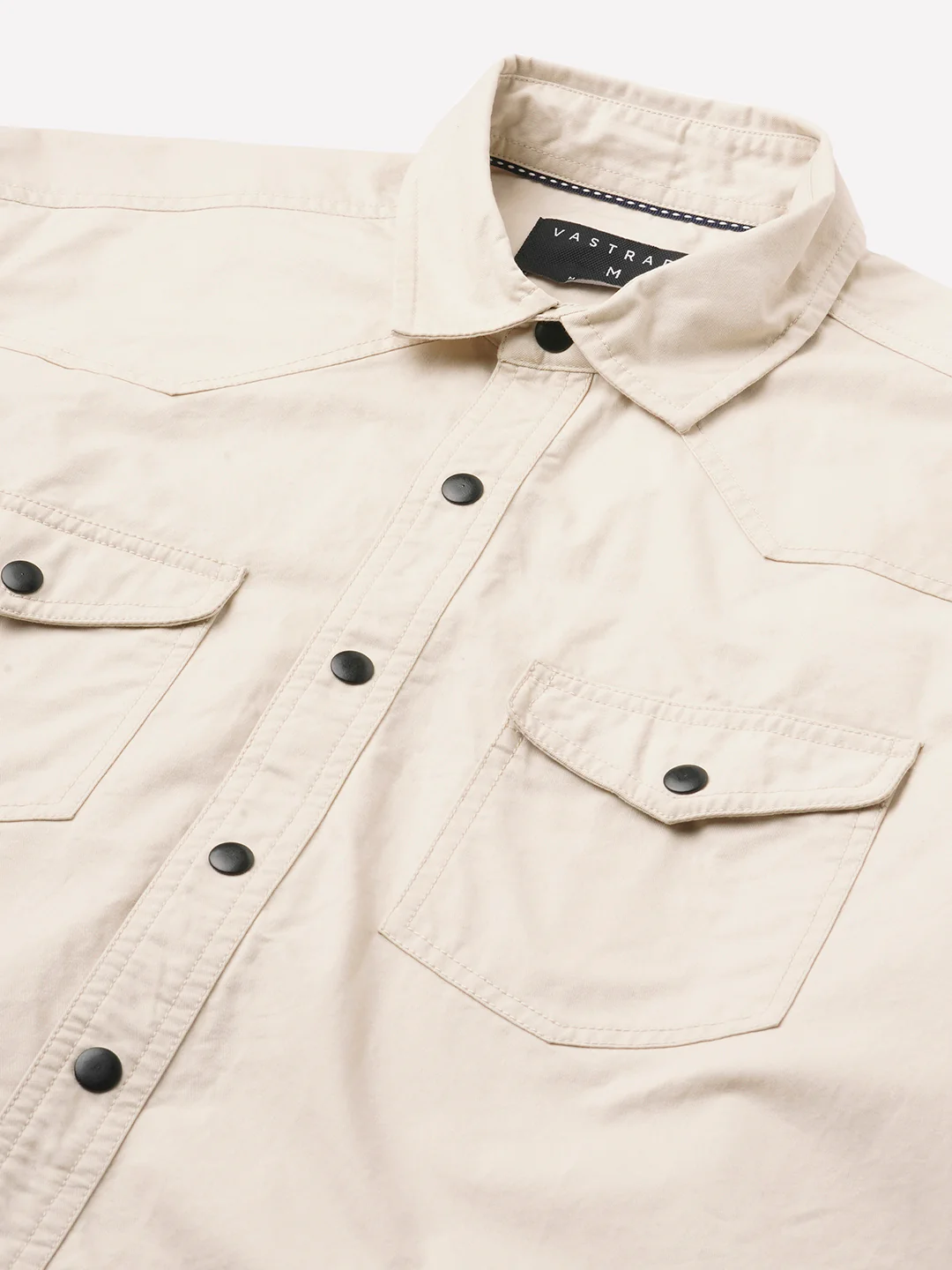Subtle Beige Double Pocket Overshirt - Image 3