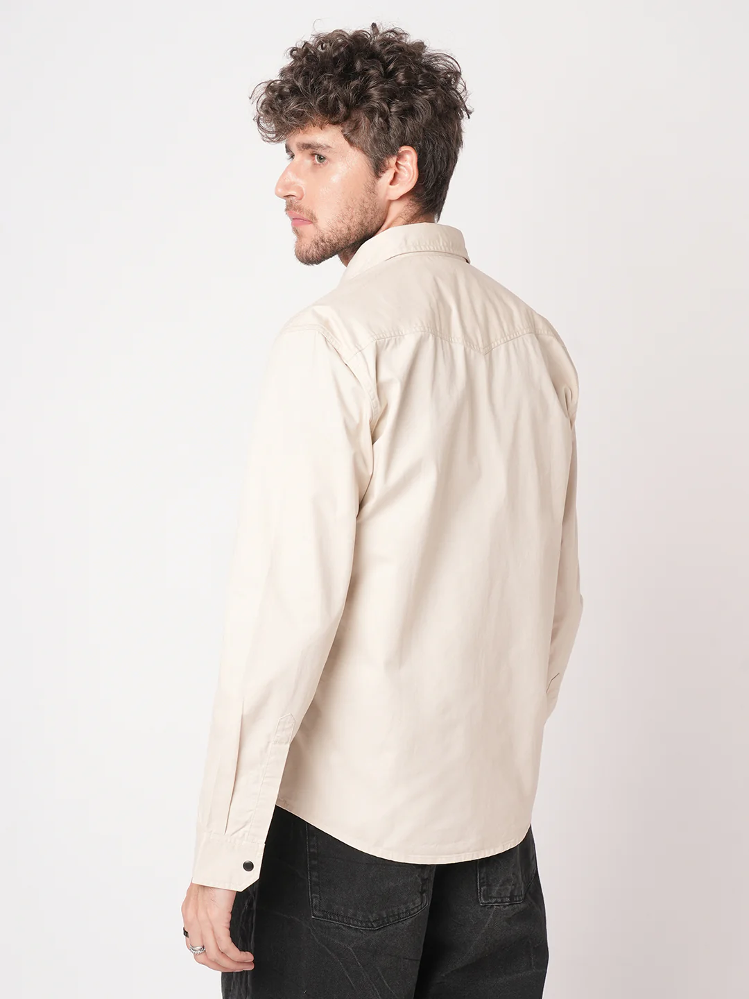 Subtle Beige Double Pocket Overshirt - Image 7