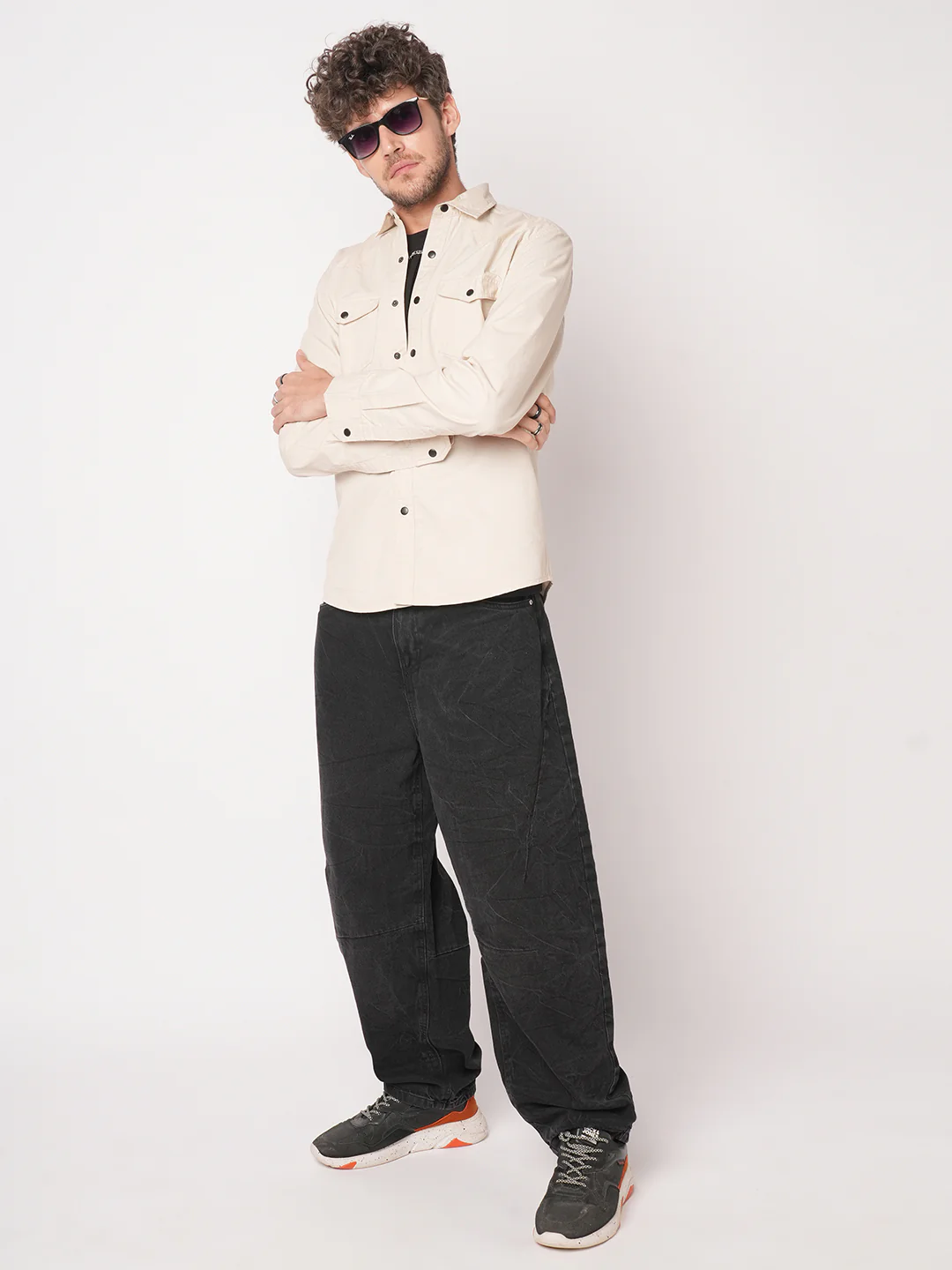 Subtle Beige Double Pocket Overshirt - Image 8