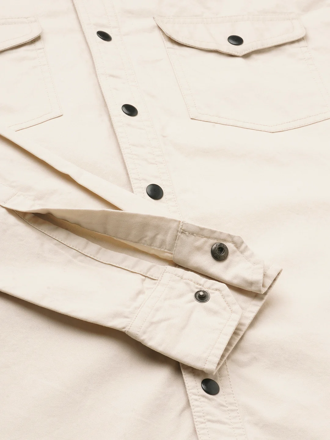 Subtle Beige Double Pocket Overshirt - Image 9