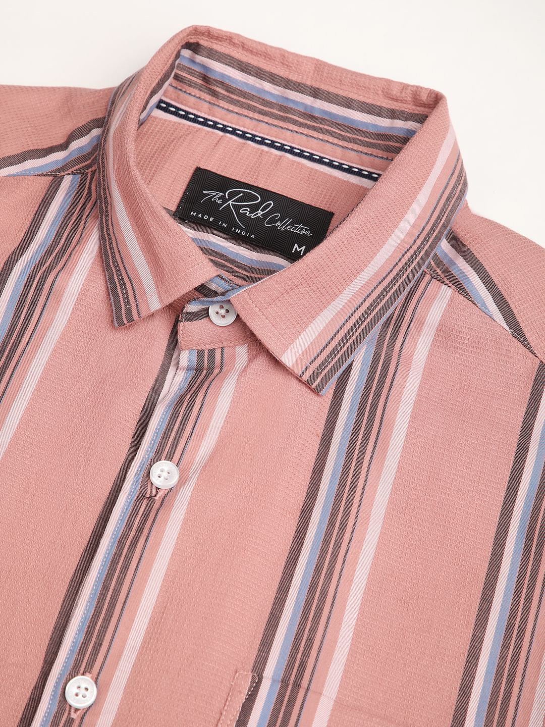 Sumptuous Dark Peach Striped Shirt - Image 2