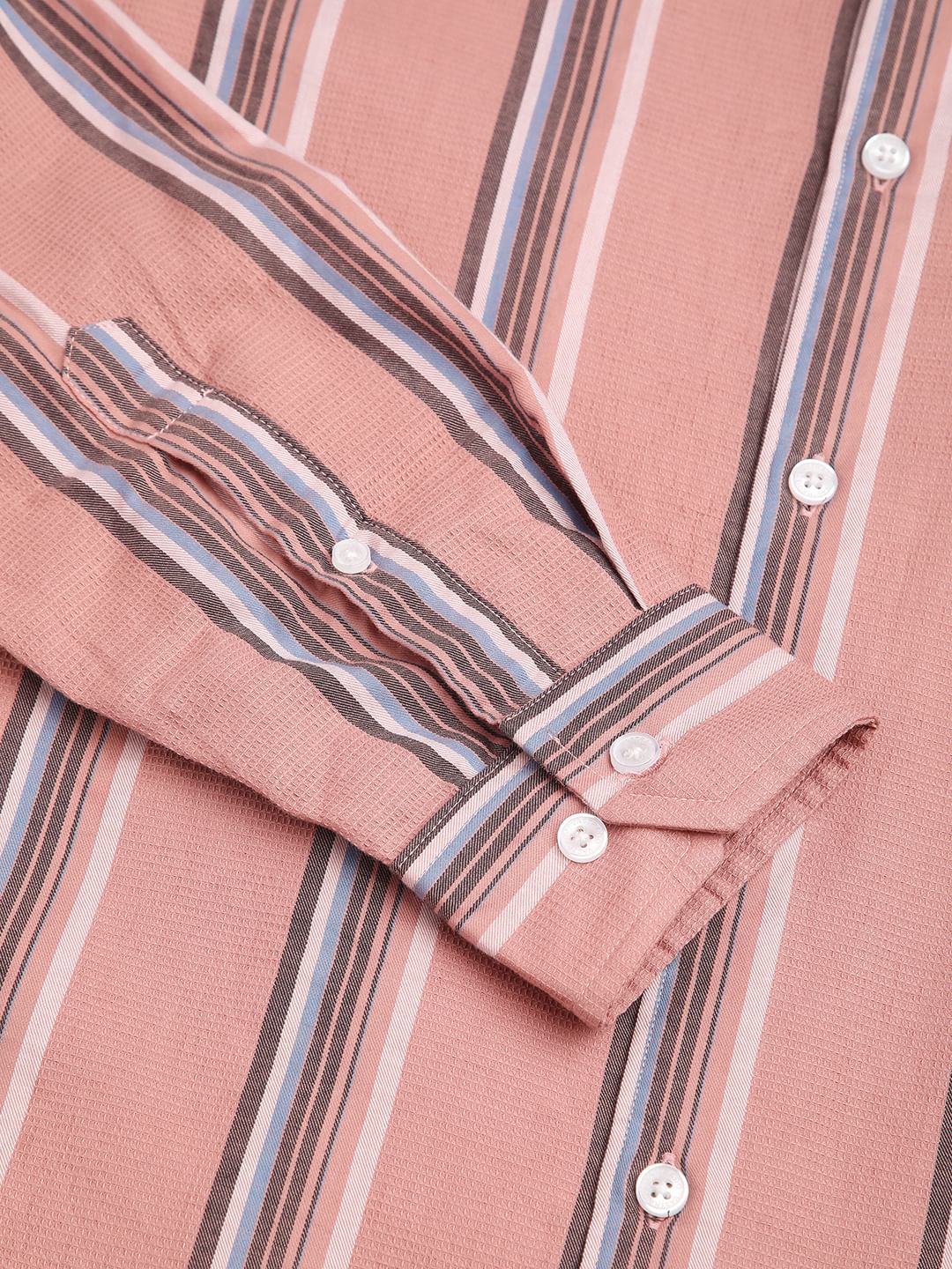Sumptuous Dark Peach Striped Shirt - Image 9