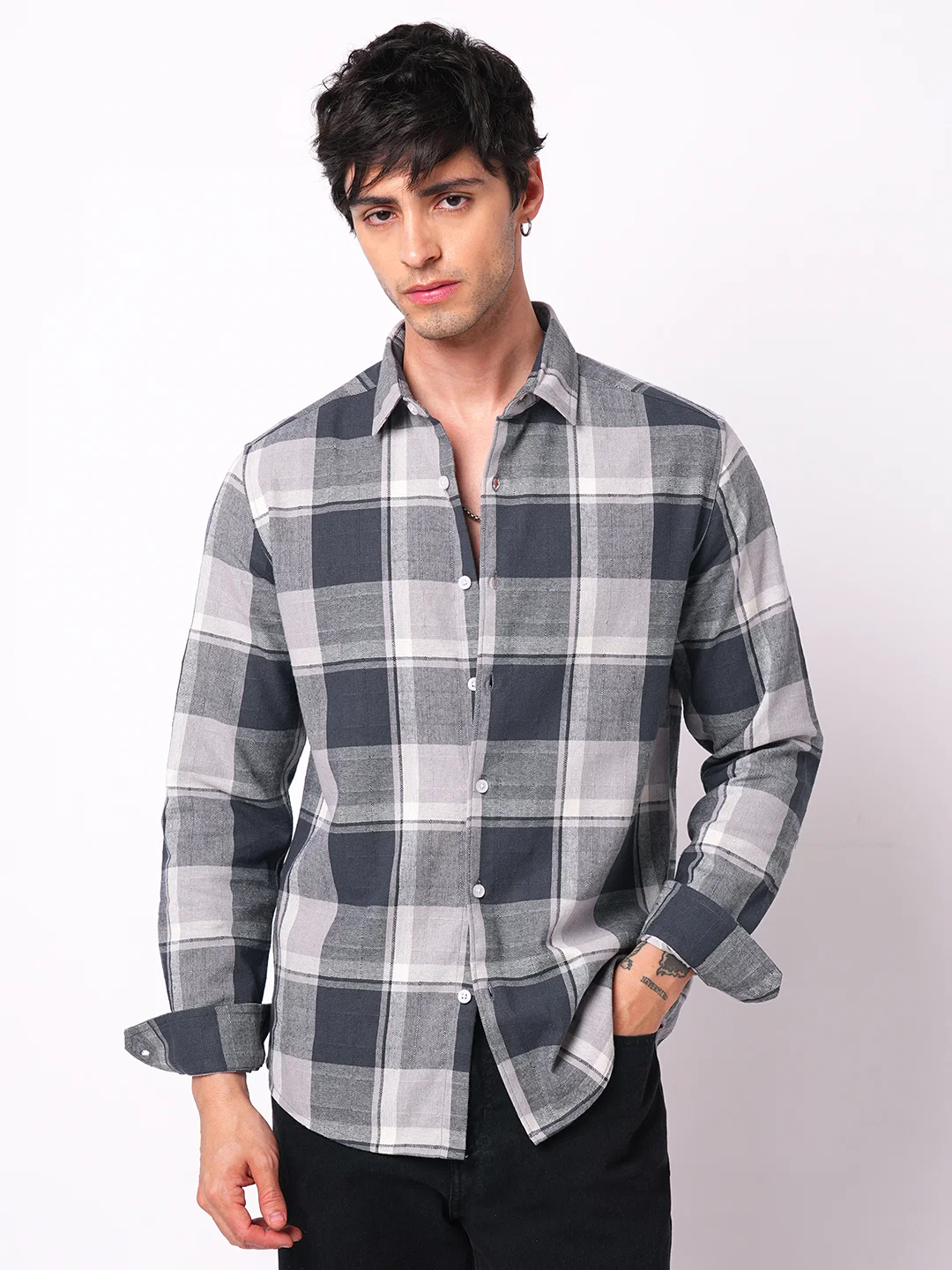Premium Cotton Box Checks Textured Shirt - Image 4