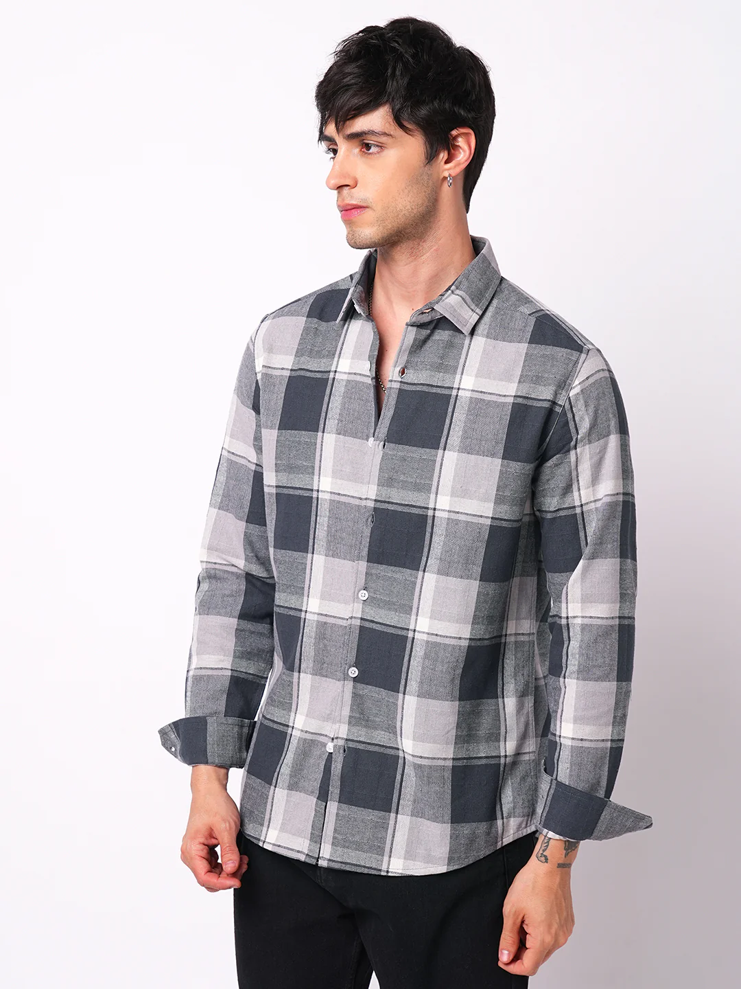 Premium Cotton Box Checks Textured Shirt - Image 5