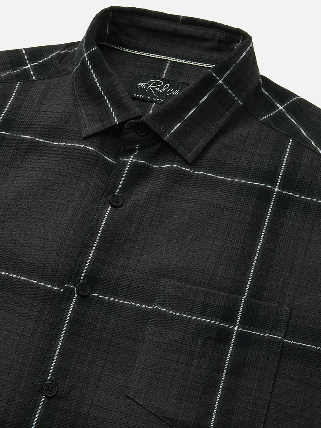 Premium Cotton Sumptuous Retro Black Windowpane Checks Shirt - Image 3