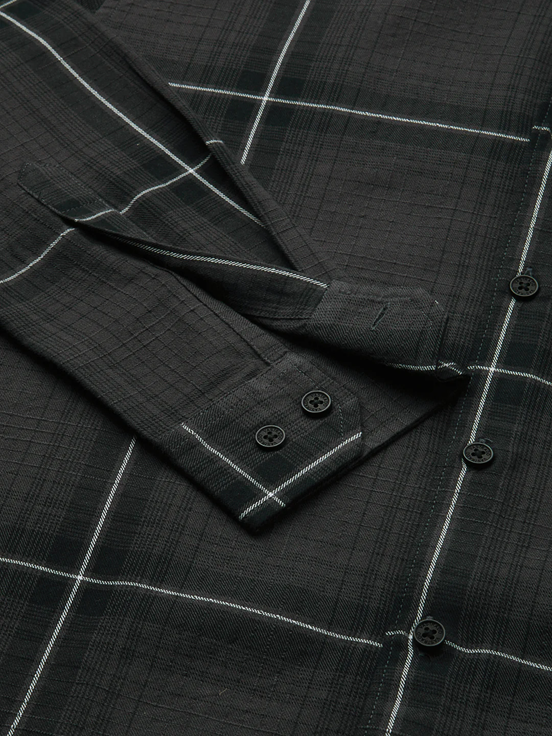 Premium Cotton Sumptuous Retro Black Windowpane Checks Shirt - Image 9