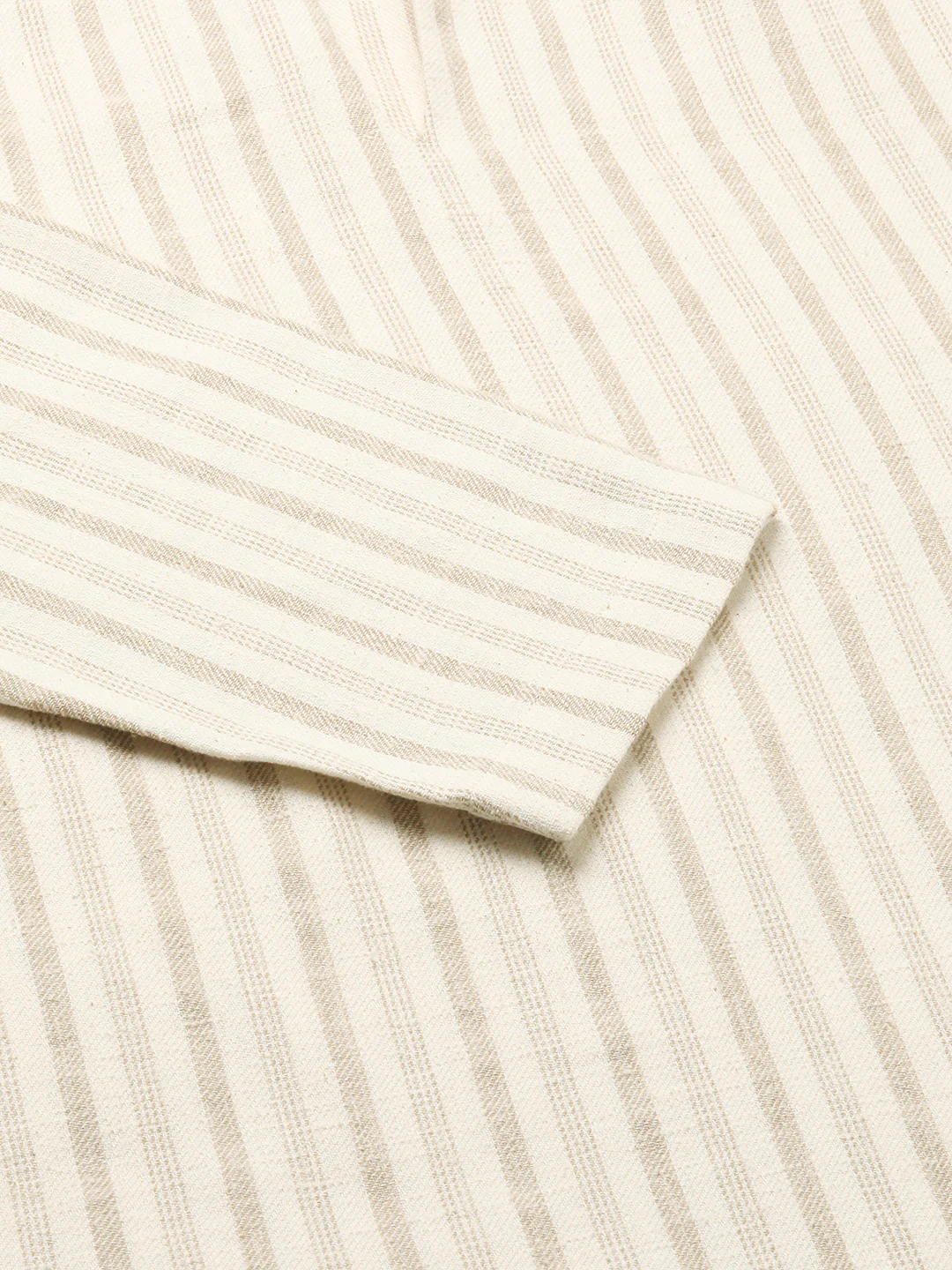 Sunbleached Cream Striped Polo Oversized Shirt - Image 8